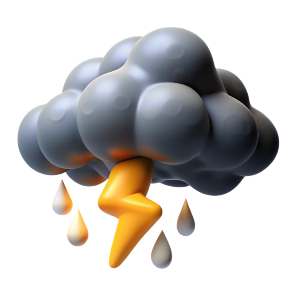 wonderful artistic Stormy Weather Cutout with Realistic Rain and Lightning professional png