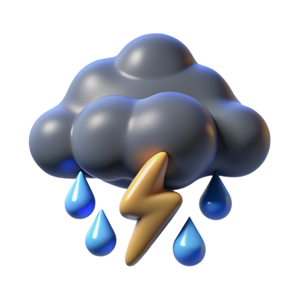 impressive modern Stormy Weather Cutout with Realistic Rain and Lightning authentic png