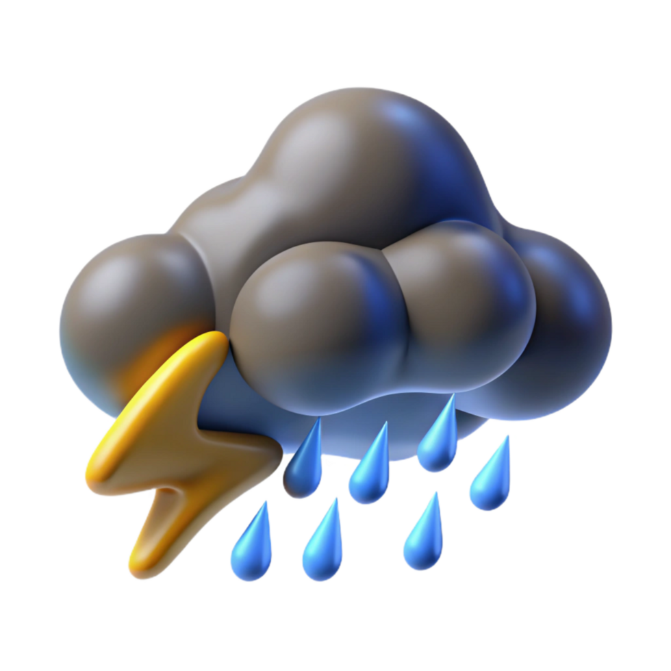 magnificent contemporary Stormy Weather Cutout with Realistic Rain and Lightning professional png