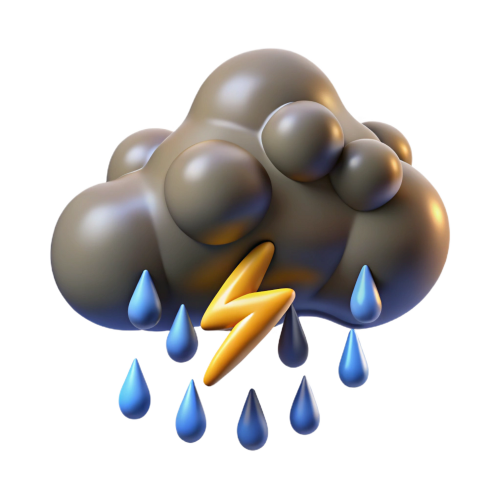 stunning vintage Stormy Weather Cutout with Realistic Rain and Lightning detailed png