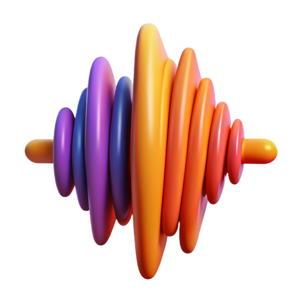 serene traditional Stylized Soundwave Illustration Cutout with Bold Colors exclusive png