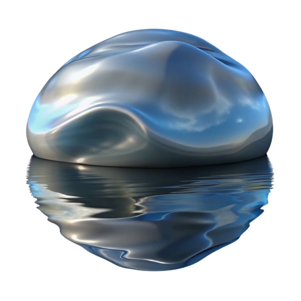elegant abstract Subtle Distorted Reflection in Calm Water Cutout premium png