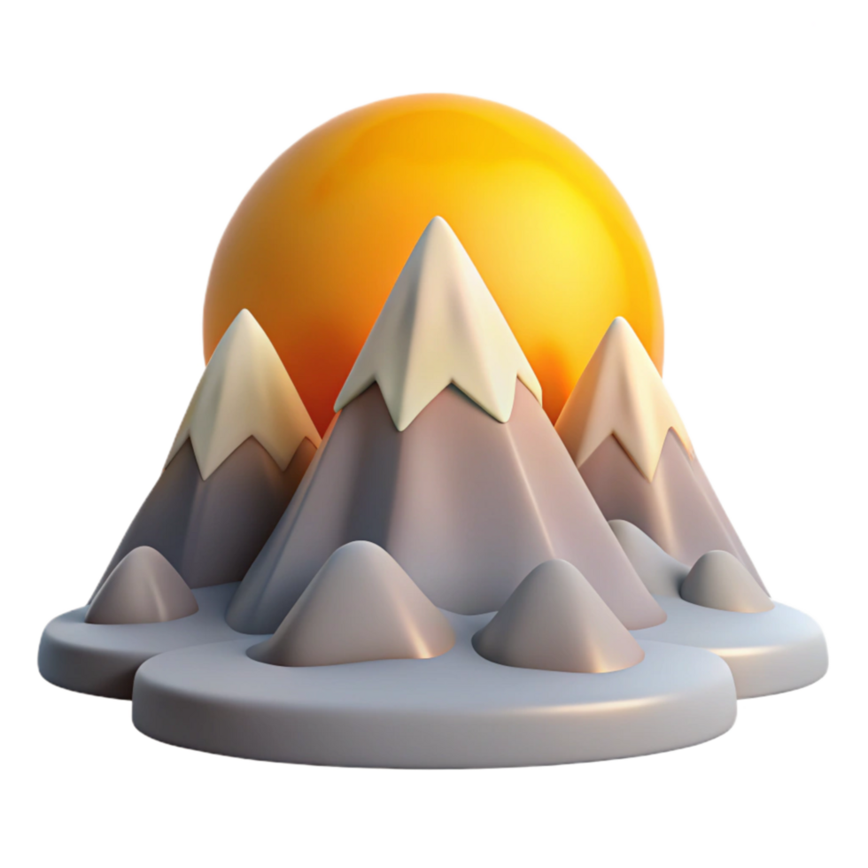 elegant rustic Sunrise Lit Aeropex Ascenders Peaks Isolated high quality png