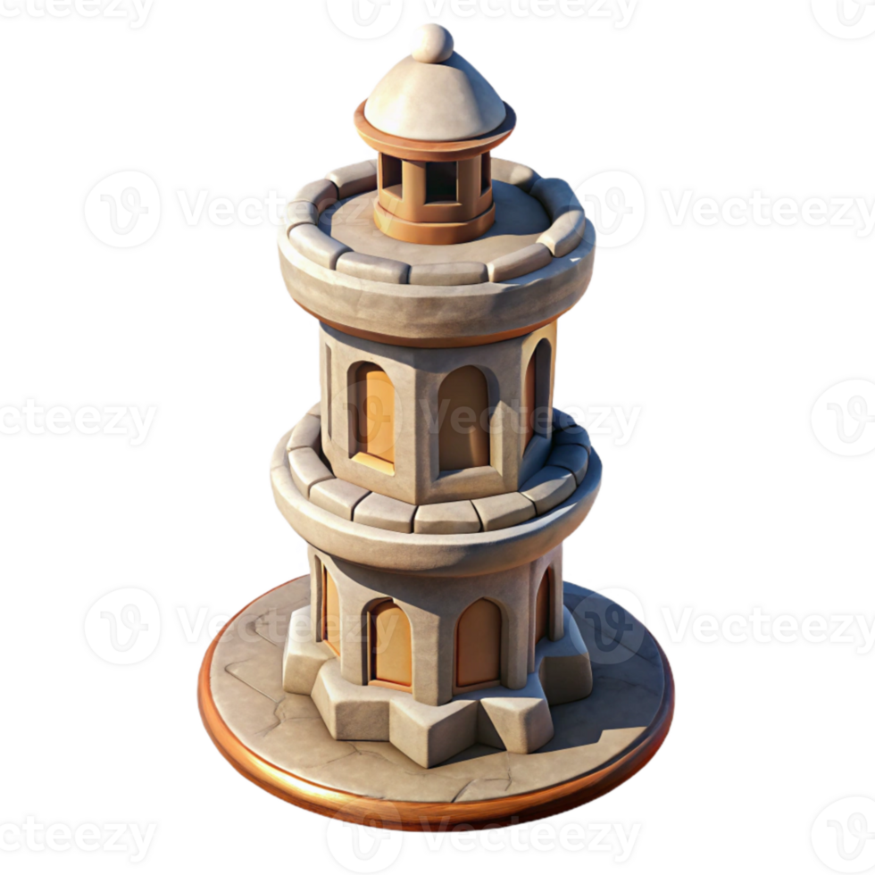 impressive minimalist Terraform Tower with Shadow Isolated on Transparent Background high resolution png