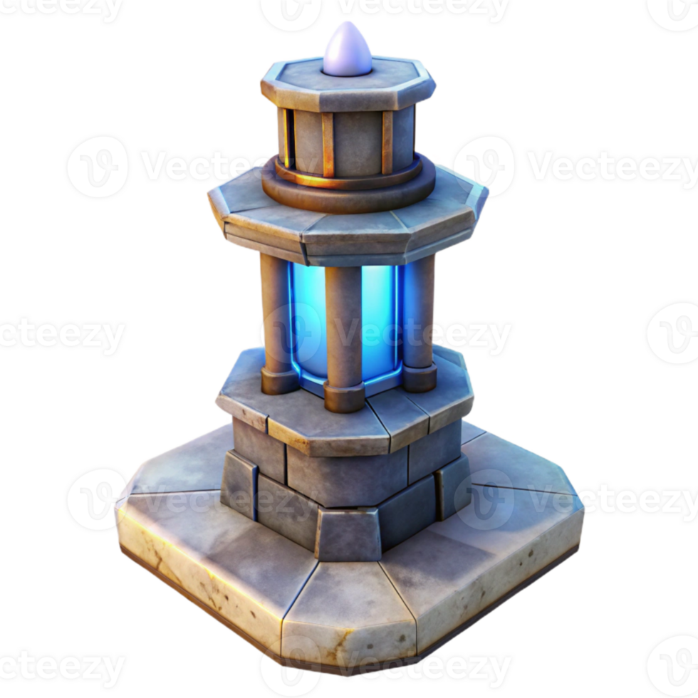 impressive creative Terraform Tower with Glowing Windows Isolated premium png