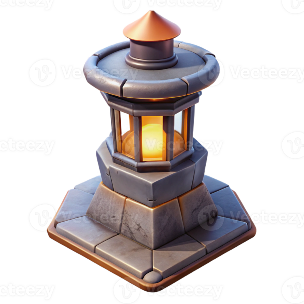 magnificent minimalist Terraform Tower with Glowing Windows Isolated professional png