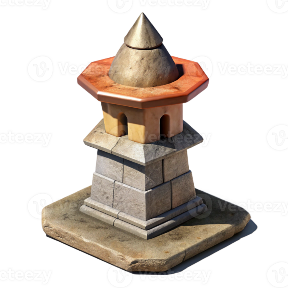 impressive artistic Terraform Tower with Shadow Isolated on Transparent Background authentic png