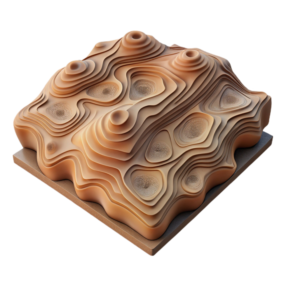 extraordinary artistic Topographic Map with Detailed Textures Cutout Isolated png