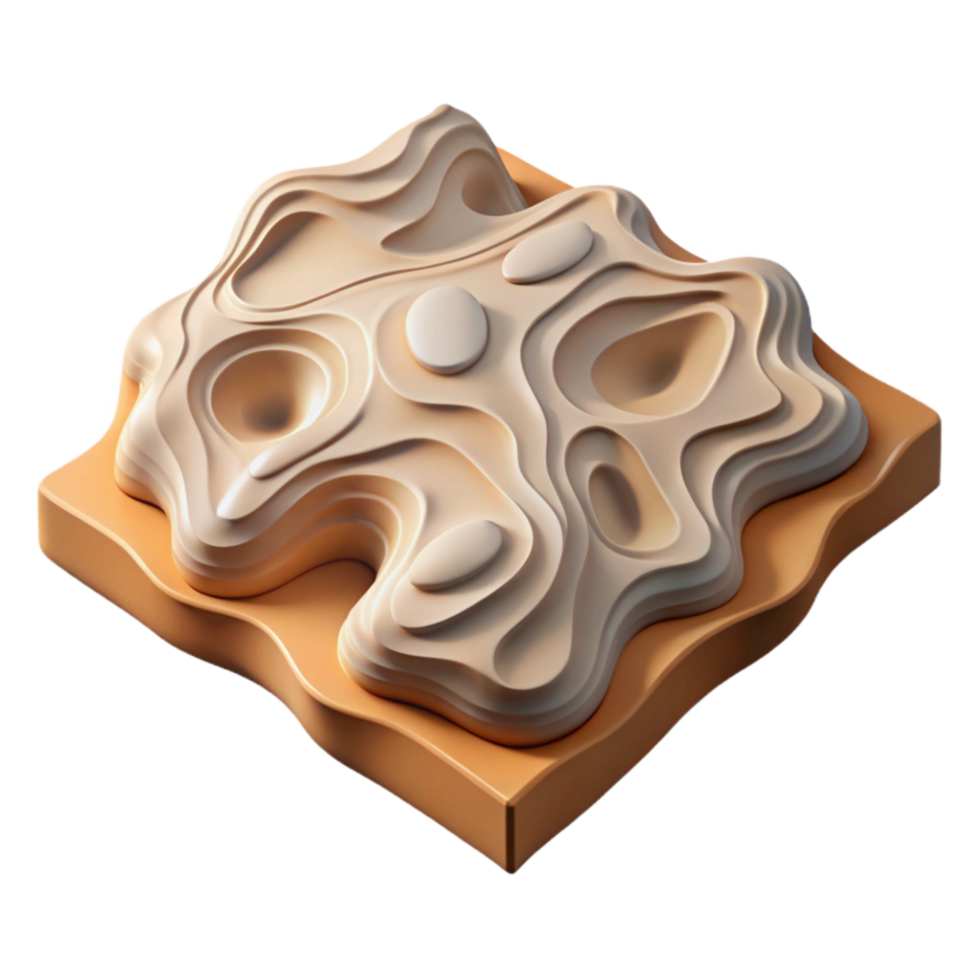 dramatic modern Topographic Map with Realistic Terrain Cutout Isolated exclusive png