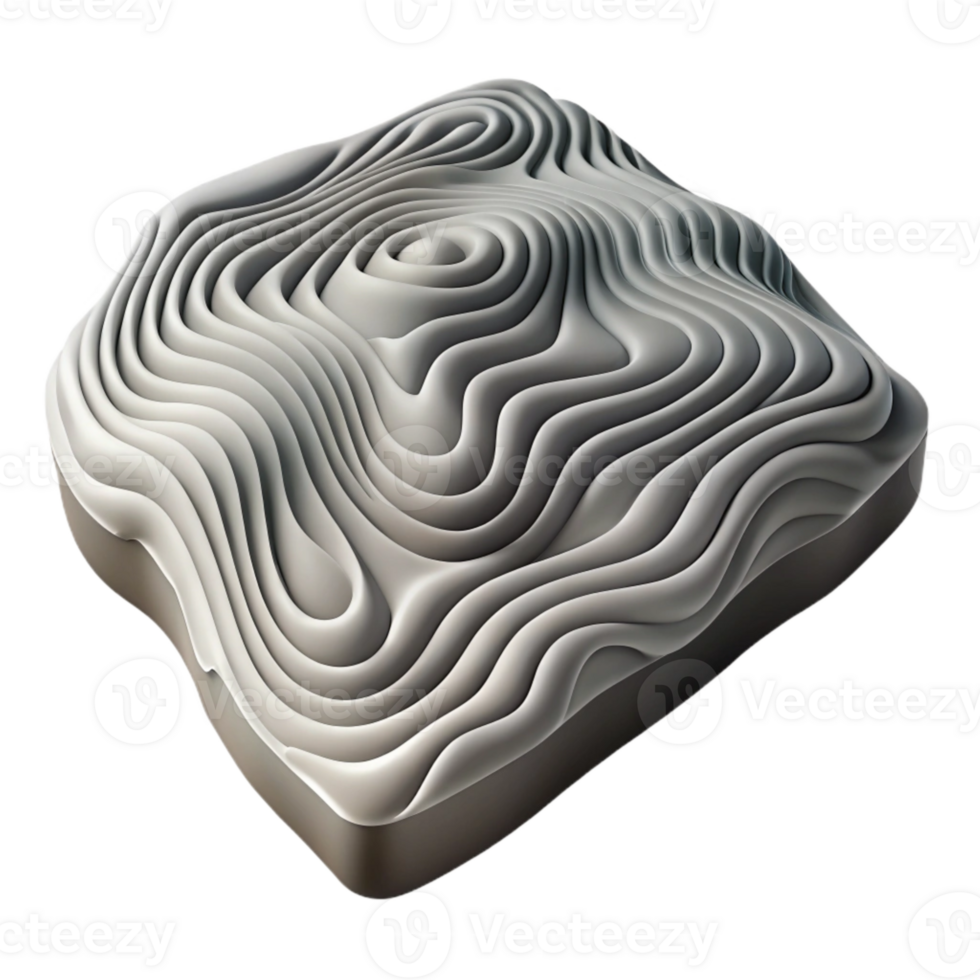dramatic contemporary Topographic Map with Monochrome Design Isolated Cutout genuine png