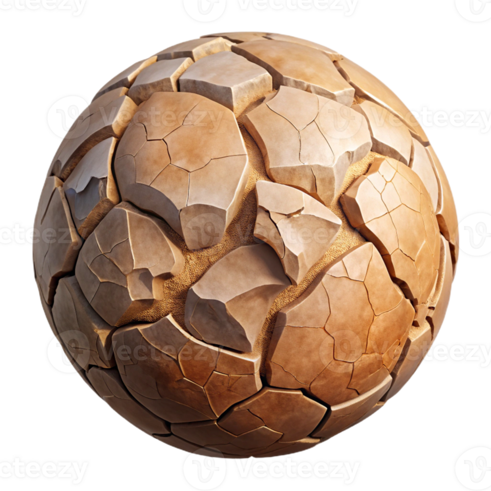 impressive artistic Top View of a Cracked Earth Surface Cutout png