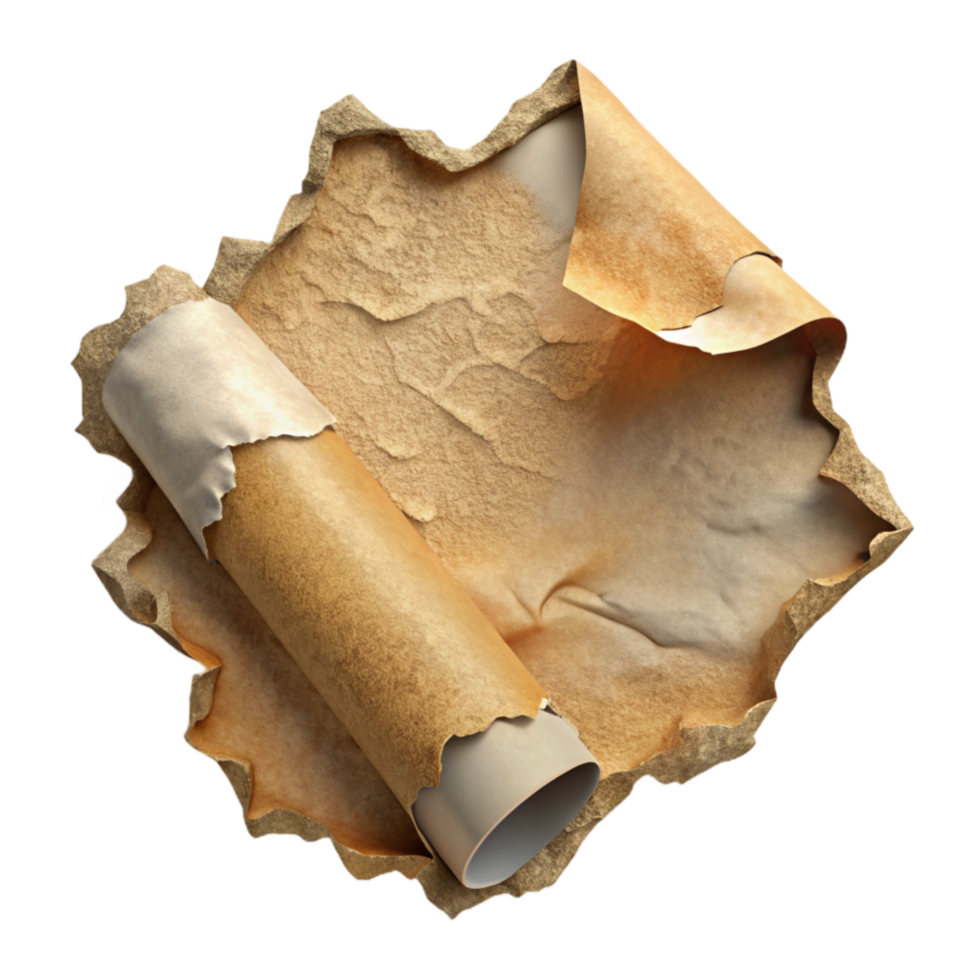 serene rustic Torn Paper Texture Ripped Edges Transparent Background high quality png
