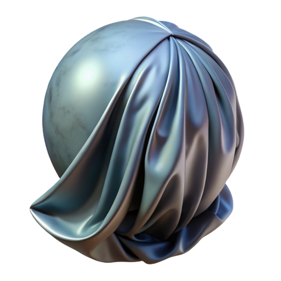serene abstract Translucent Fabric Draped Over Metal Sphere Cutout high resolution png