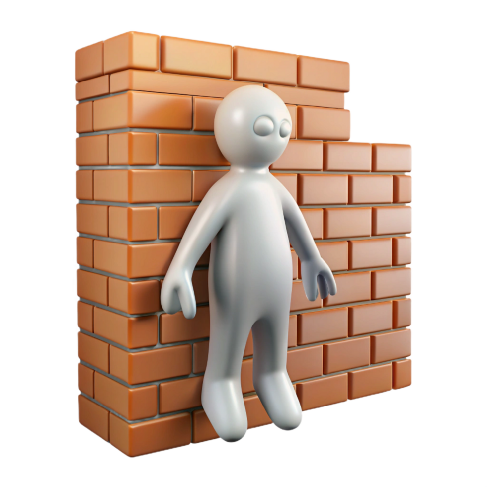 wonderful modern Translucent Figure Emerging From Brick Wall Cutout png