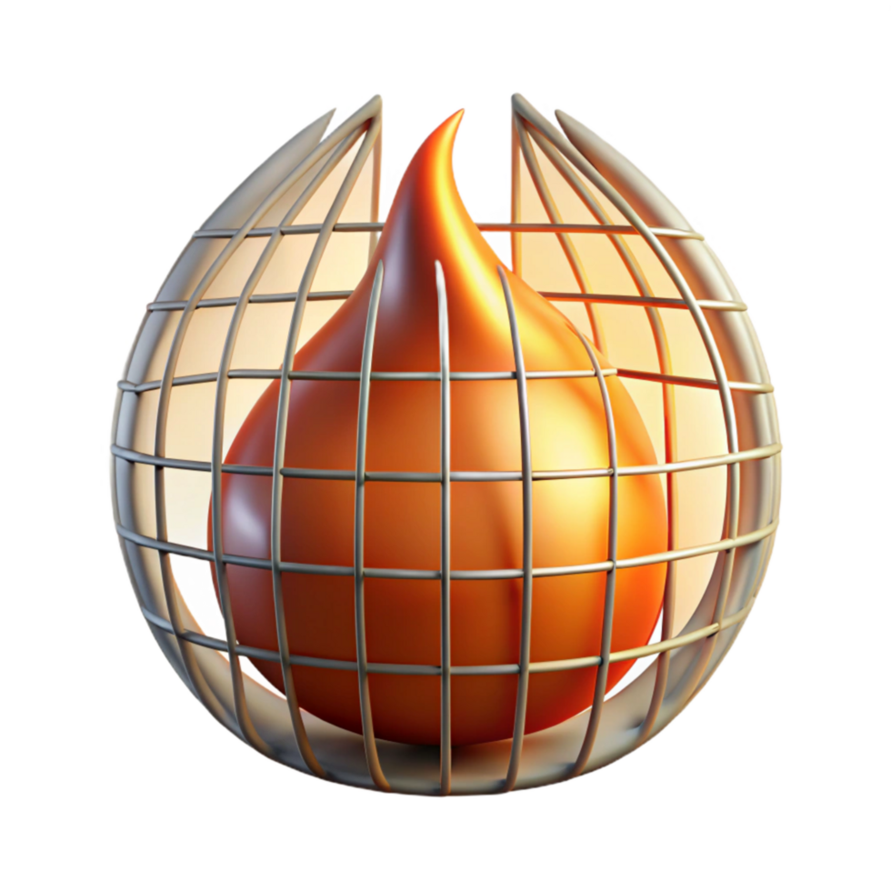 serene traditional Translucent Flame Flickering Over Metal Grid Cutout high resolution png