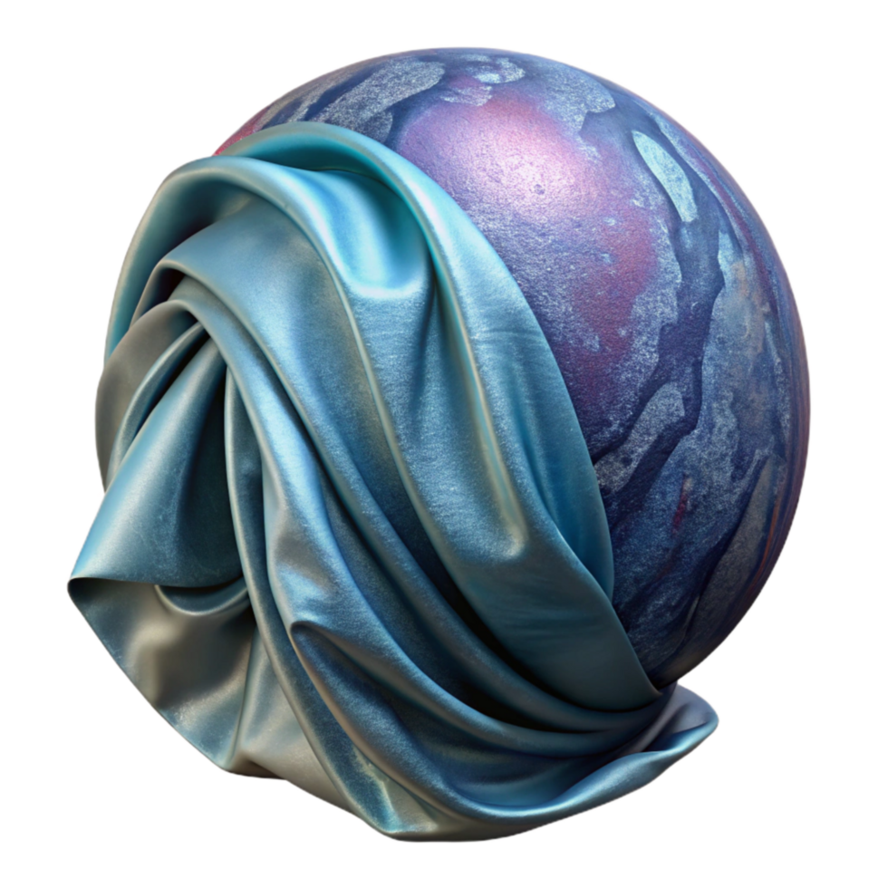 wonderful creative Translucent Fabric Draped Over Metal Sphere Cutout high quality png