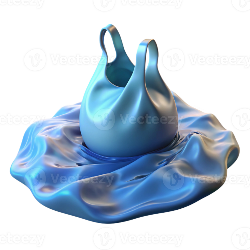 dramatic modern Translucent Plastic Bag Floating in Water Cutout original png