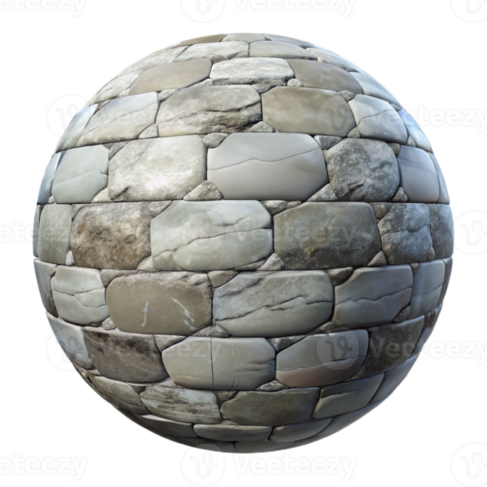 elegant minimalist Translucent Orb Merging with Stone Wall Isolated professional png
