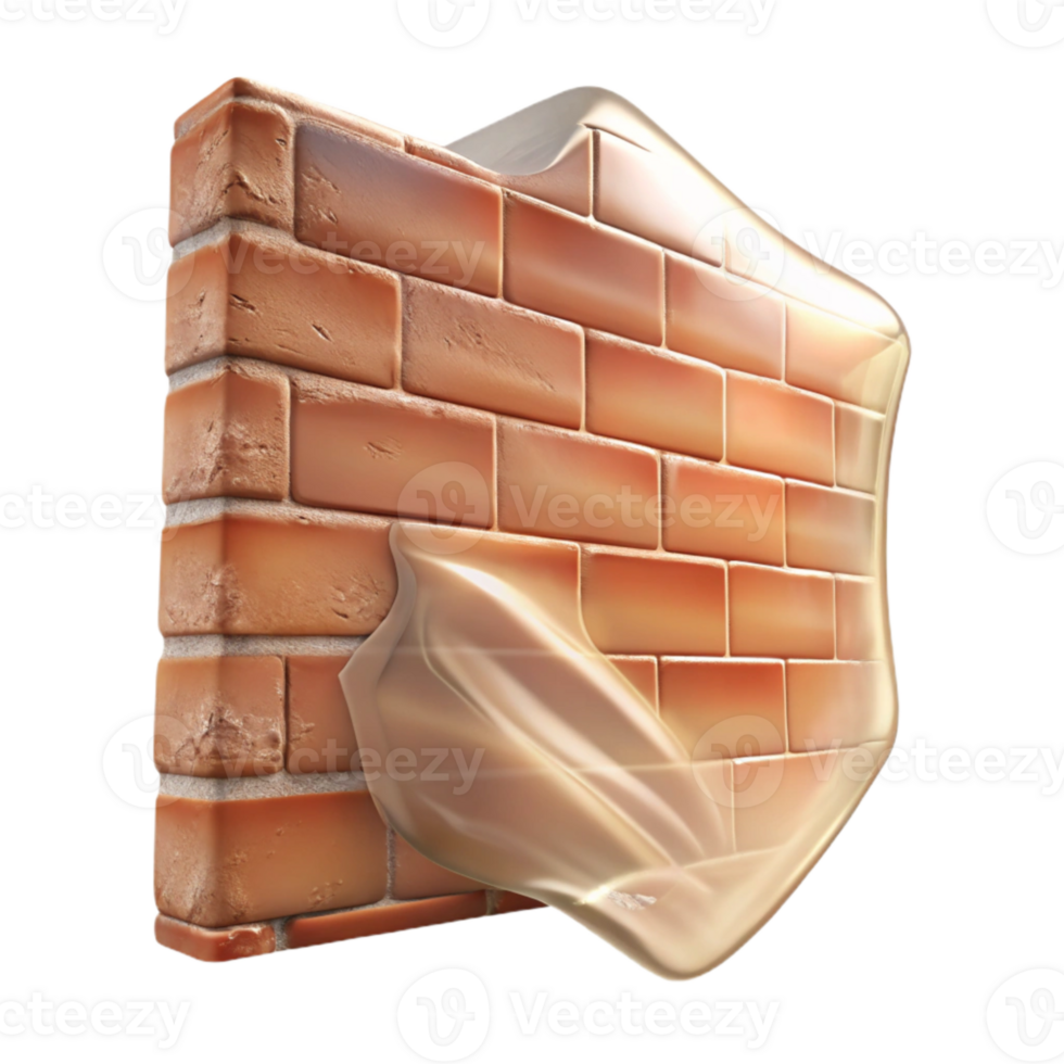beautiful minimalist Translucent Plastic Sheet Covering Brick Wall Transparent Background high quality png