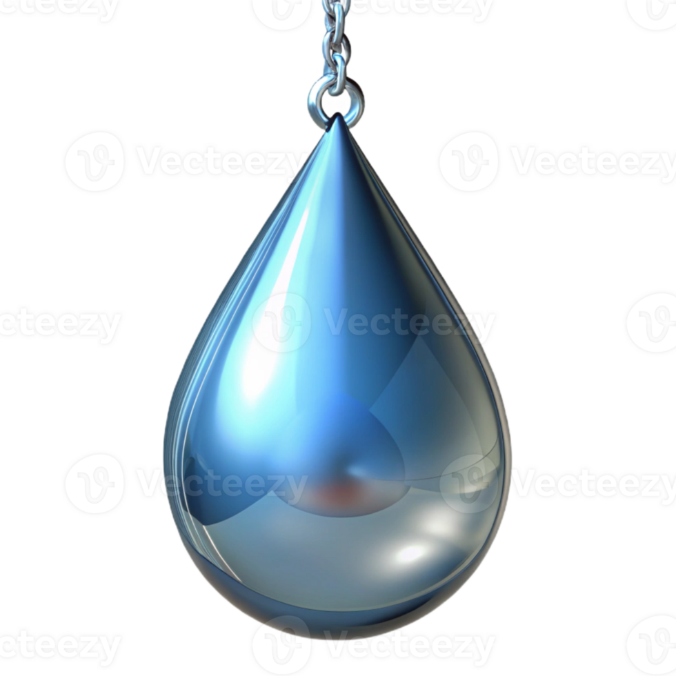 extraordinary traditional Translucent Water Drop Hanging From Metal Chain Isolated premium png