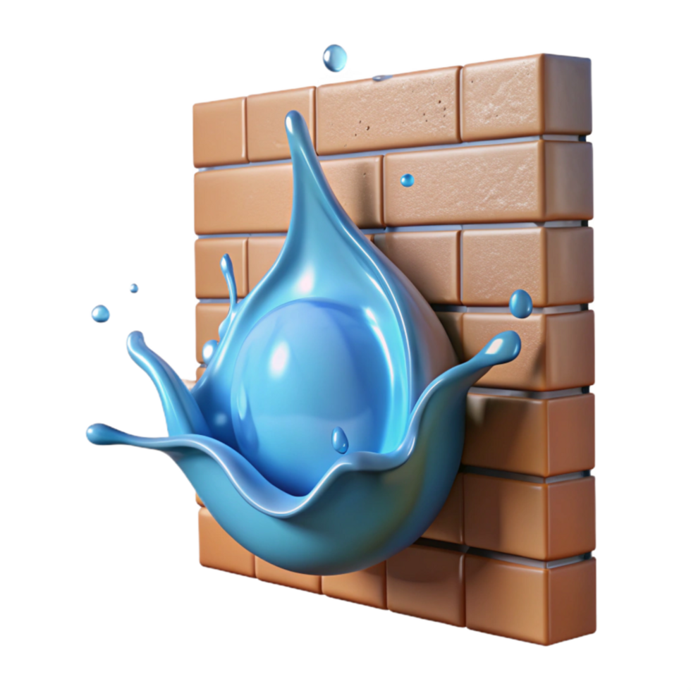 magnificent traditional Translucent Water Splash on Brick Wall Cutout original png