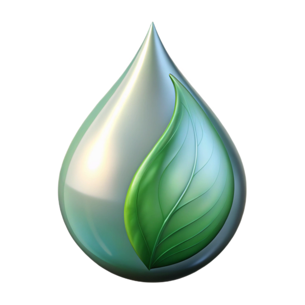 serene traditional Transparent Water Droplet Merging with Leaf Isolated original png