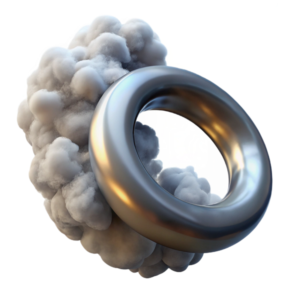 extraordinary modern Transparent Smoke Ring Floating Above Metal Surface Cutout professional png