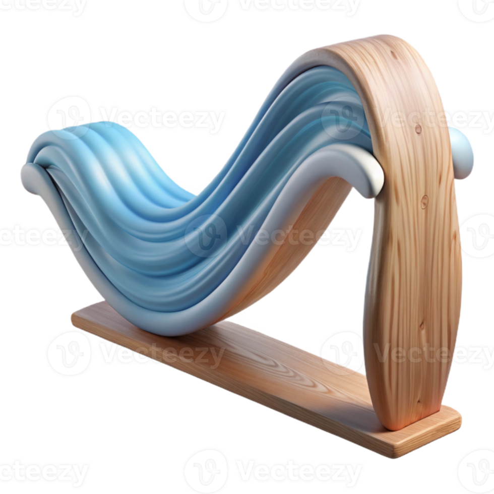 impressive artistic Transparent Wave Overlapping Wooden Beam Isolated detailed png