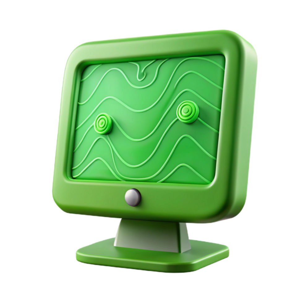 extraordinary creative Vibrant Green Seismic Monitor Display Transparent Background exclusive png