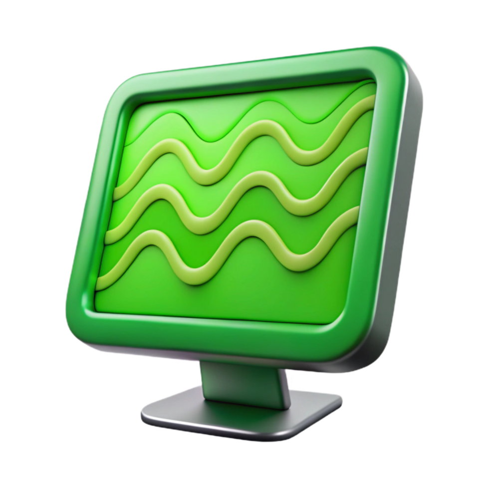 wonderful rustic Vibrant Green Seismic Monitor Display Transparent Background authentic png