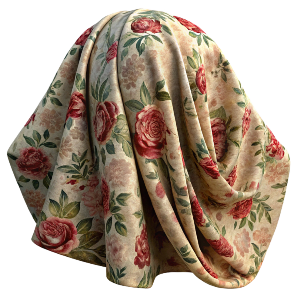 wonderful modern Vintage Fabric Texture Floral Print Transparent professional png