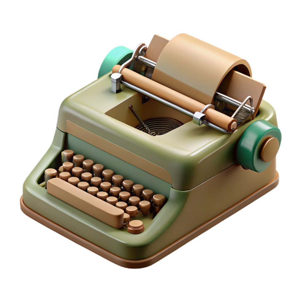 impressive vintage Vintage Typewriter Top View with Transparent Background detailed png