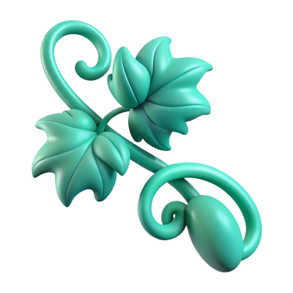 impressive modern Virtual Vine Cutout Transparent Background Aqua Twisted Form png