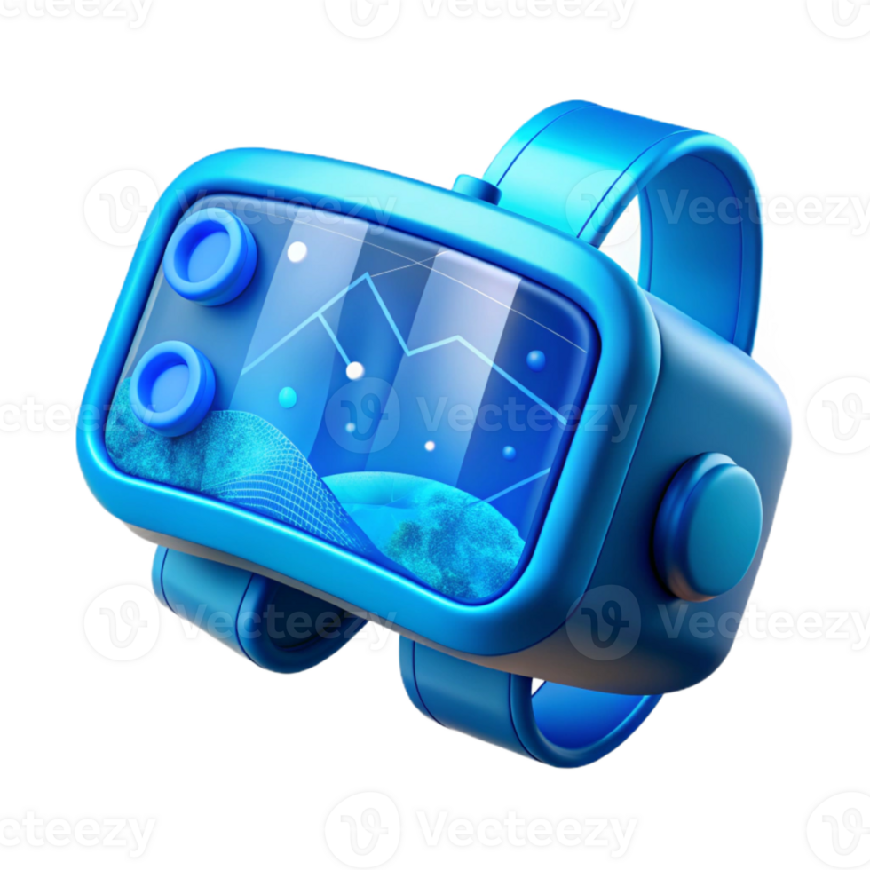 magnificent contemporary Virtual Reality Interface Blue Transparent Background high quality png
