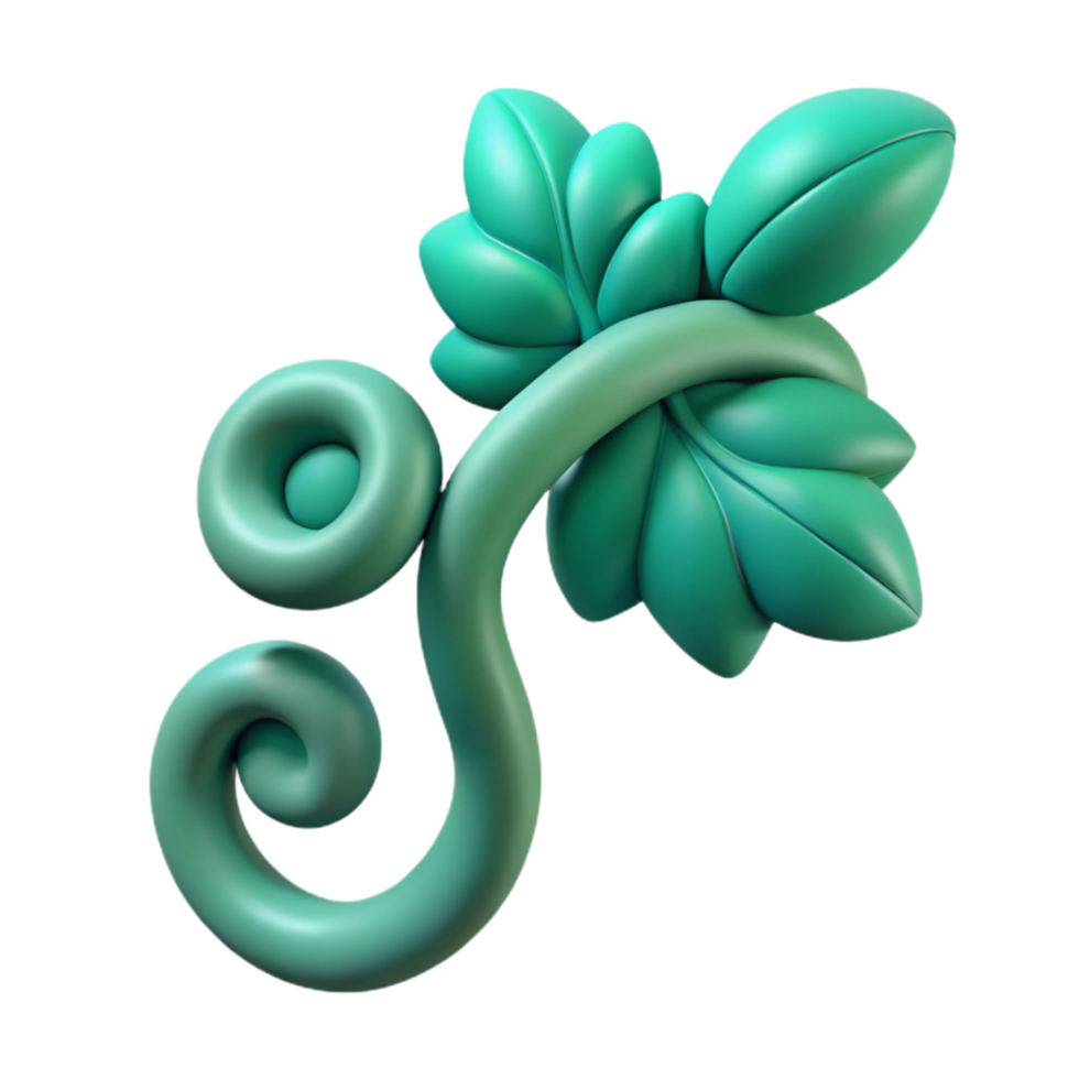magnificent abstract Virtual Vine Cutout Transparent Background Aqua Twisted Form png