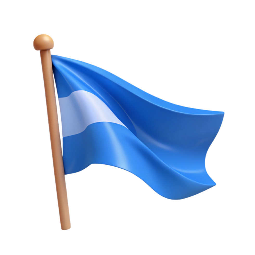 serene minimalist Waving Flag Design Blue Isolated with Transparent Background exclusive png