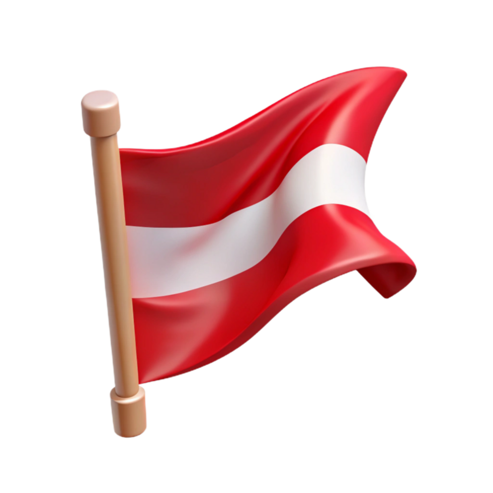 beautiful rustic Waving Flag Design Red Isolated Element authentic png