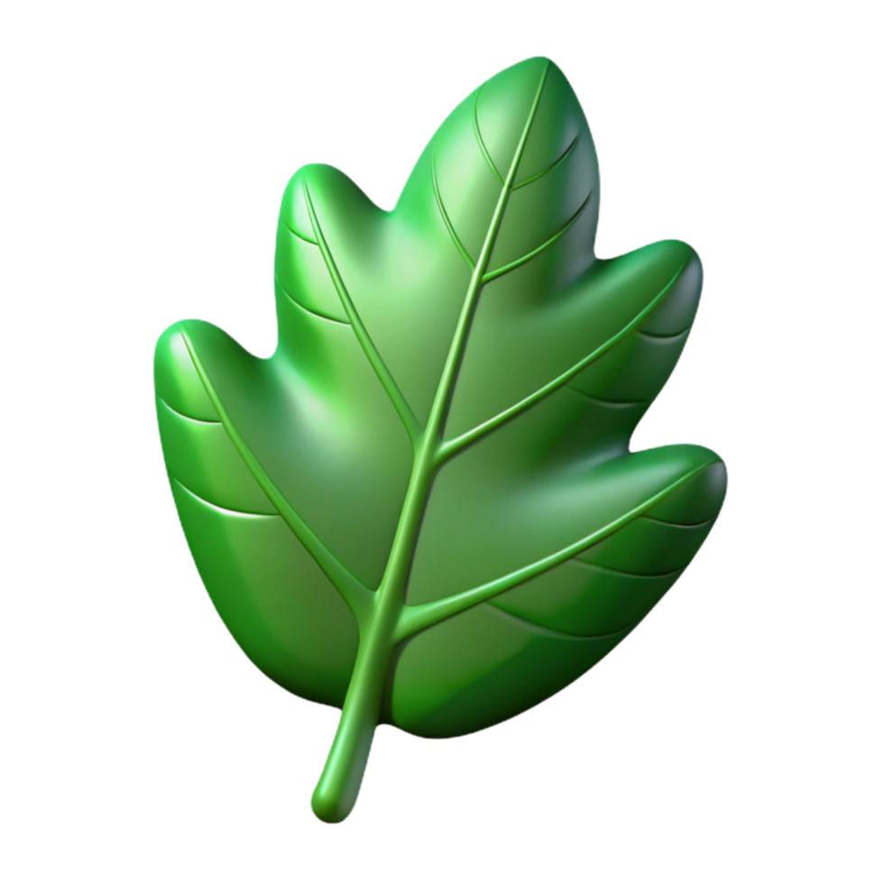 serene creative Waving Leaf Silhouette Green Transparent Background Isolated authentic png