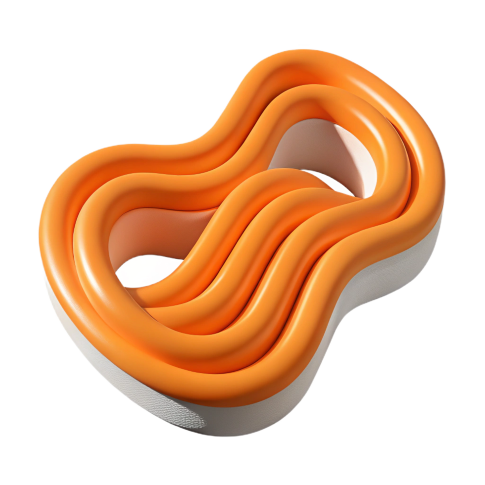 magnificent abstract Wavy Line Design Orange Isolated on Transparent Background genuine png