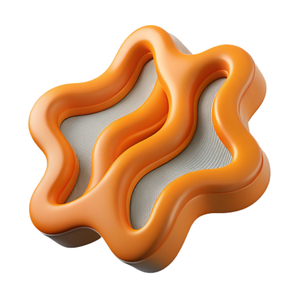 impressive abstract Wavy Line Design Orange Isolated on Transparent Background png