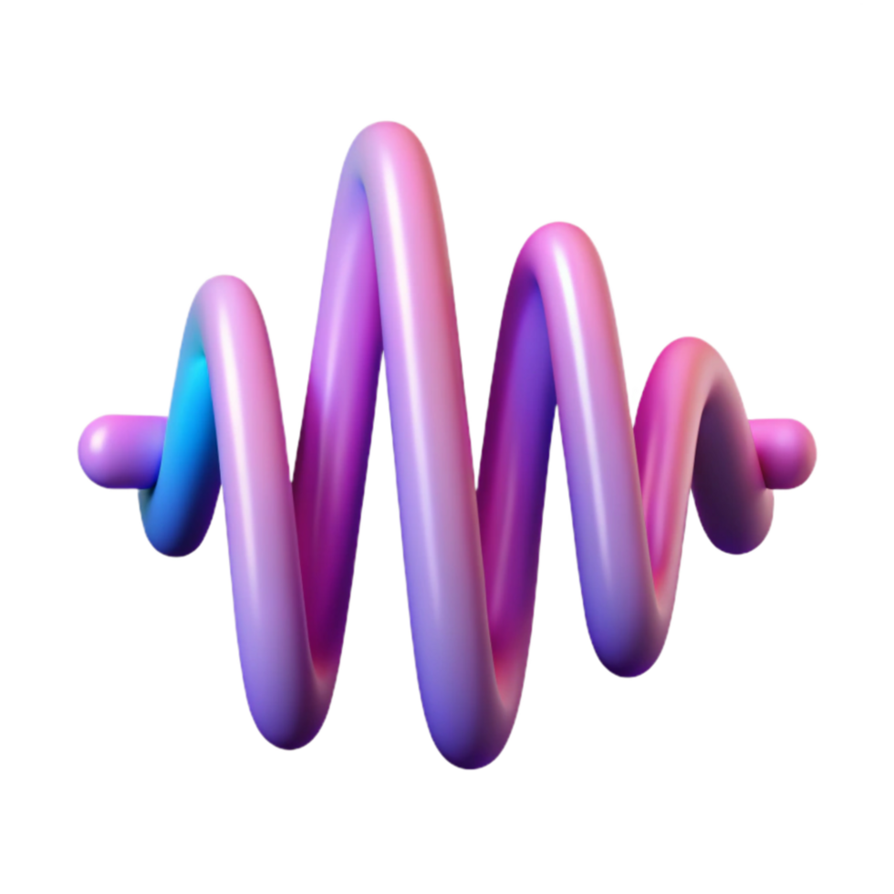 beautiful modern Wavy Soundwave Pulse Isolated with Gradient Fill detailed png