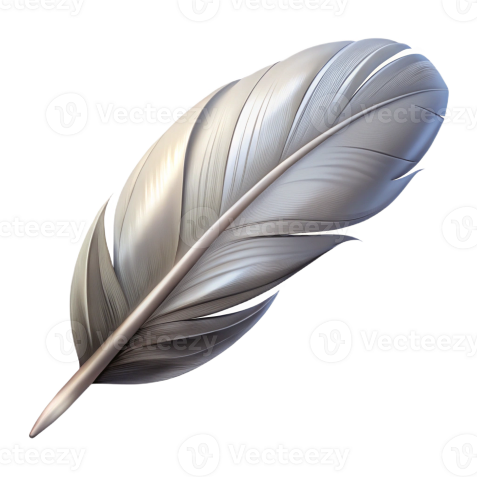 vibrant creative Windblown Feather Isolated White Transparent Background authentic png