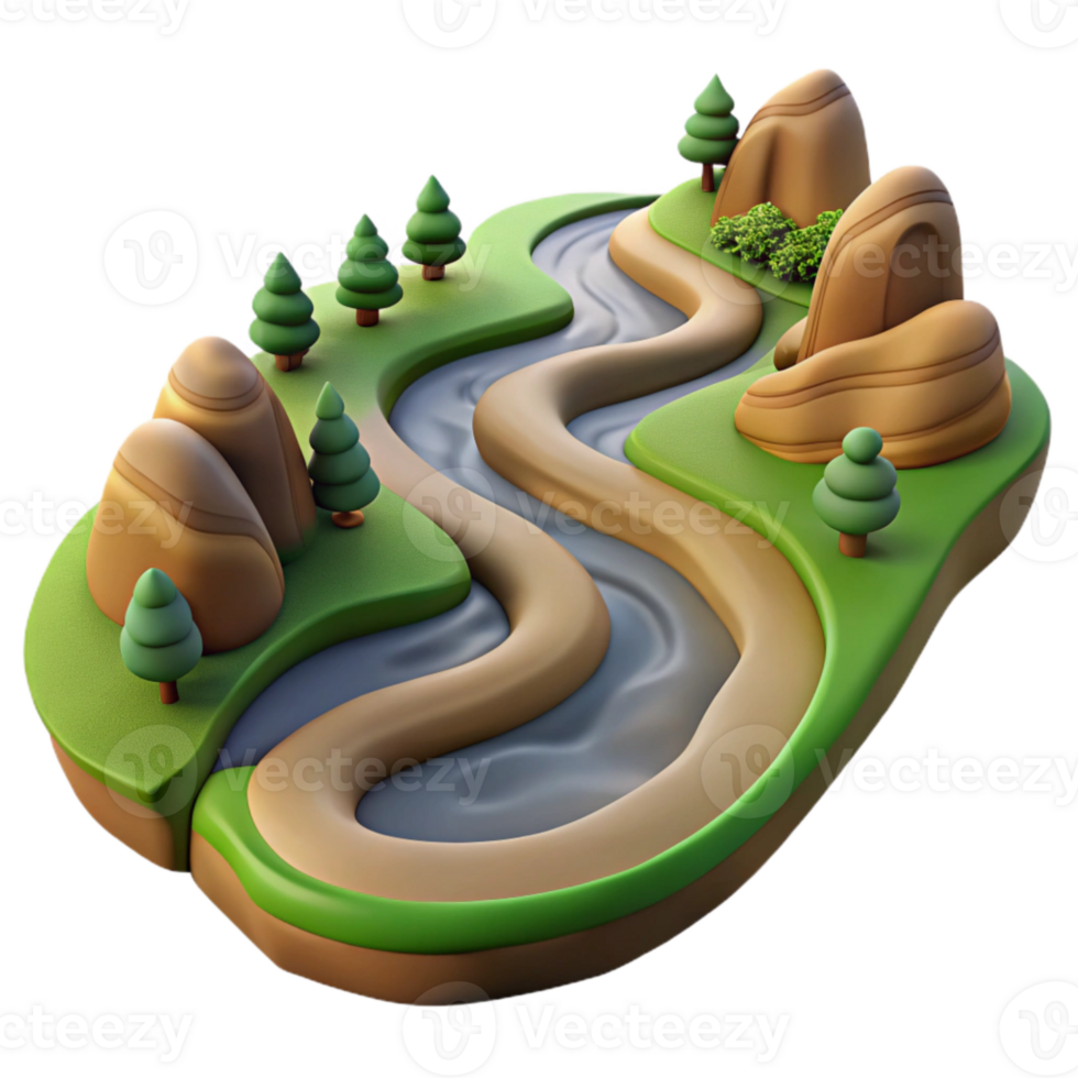 stunning traditional Winding Valley in Zephyr Zone Transparent Background detailed png