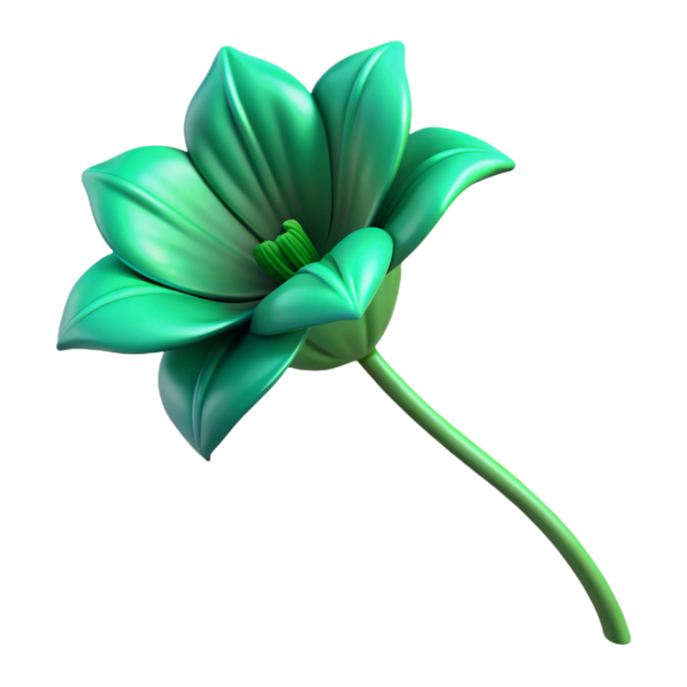 impressive contemporary Windswept Flower Stem Isolated Green Transparent Background professional png