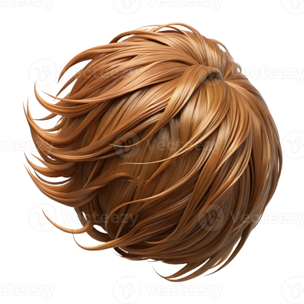 extraordinary creative Windblown Hair Strands Brown Isolated Transparent Background professional png