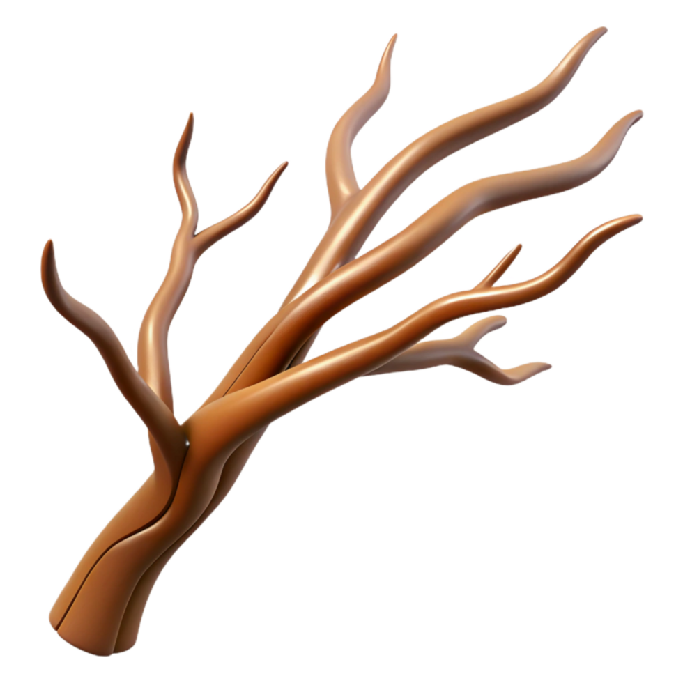 stunning modern Windswept Tree Branch Brown Isolated Cutout Transparent Background exclusive png