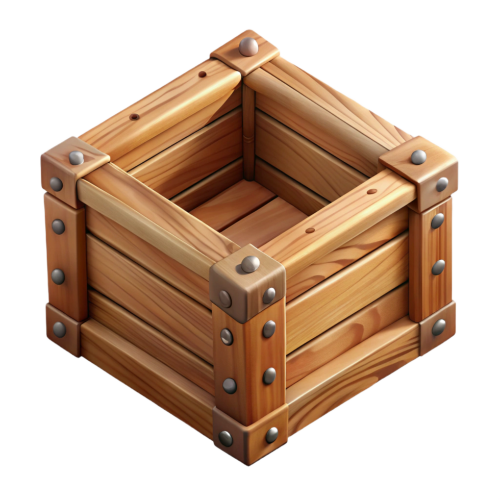 dramatic artistic Wooden Crate Top View Isolated Cutout genuine png