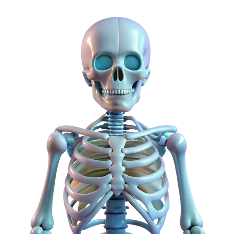 serene vintage X Ray Vision Skeletal Structure Transparent Background professional png