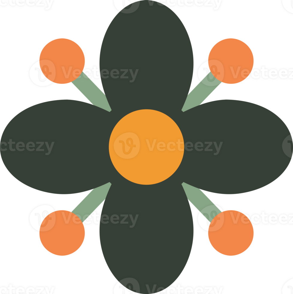 Pastel Blooms petals with Geometric Structure png