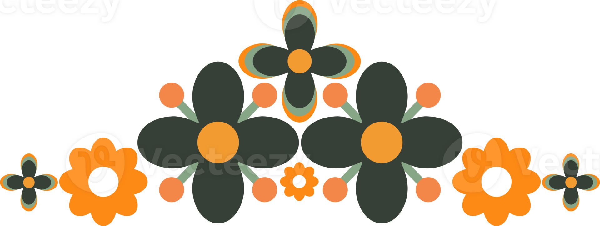 Floral frame border Simplicity in Bold Colors png